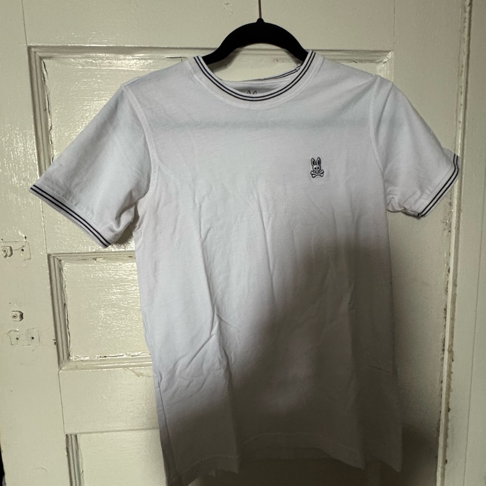 Psycho Bunny White Tee with Embroidered Logo